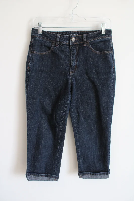 St. John's Bay Cuffed Denim Capri Pants | 6 Soft Stretch Trousers