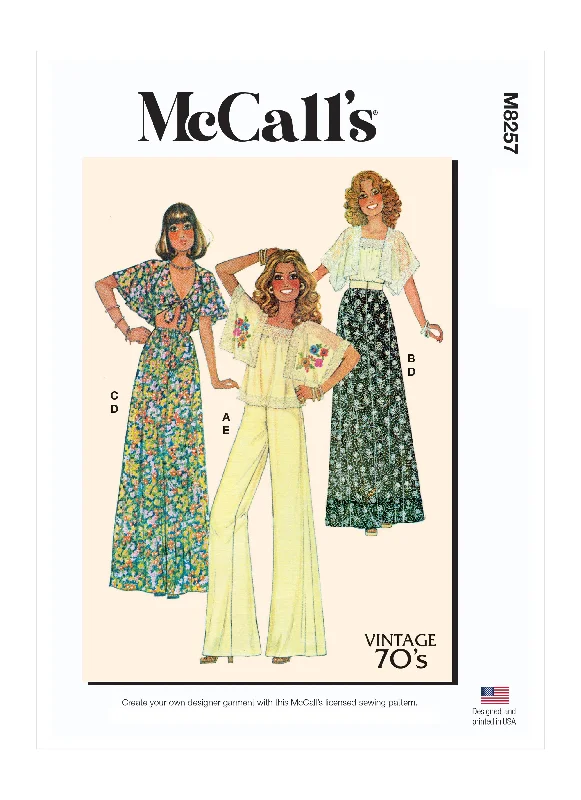 McCall's Pattern M8257 Misses Top Skirt Pants Comfortable Fleece Pants