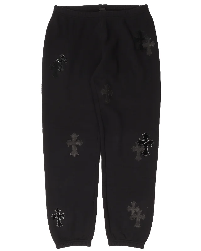 Black Sweat Pant With Black Crosses Stylish Casual Pants