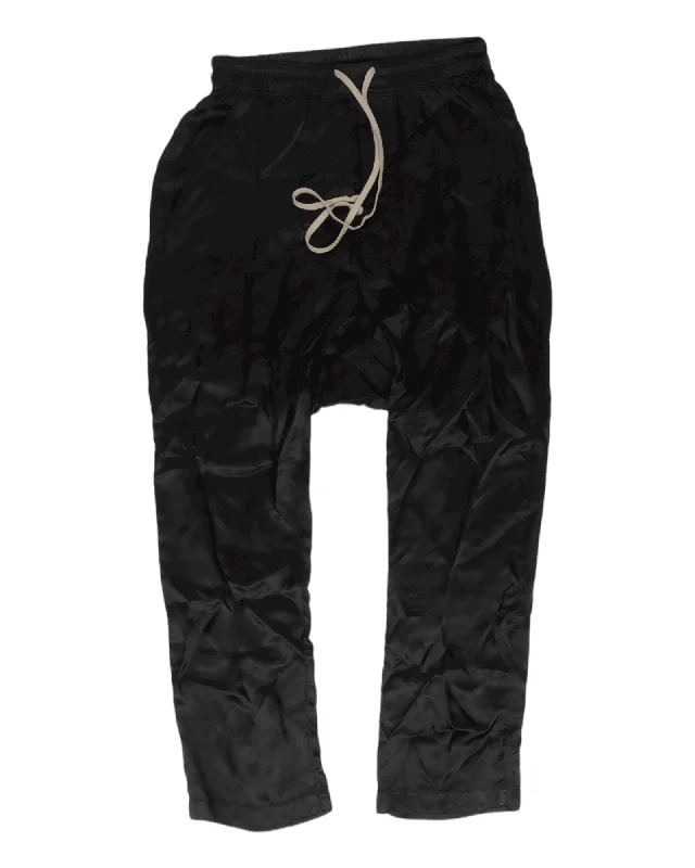 Silk Drop Crouch Pants Fashionable Tapered Leg Pants