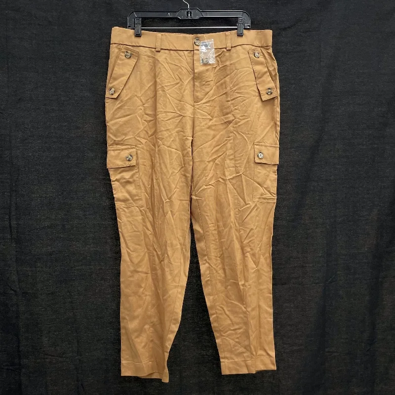 NWT Wmns TORRID Linen Blend Tan Brown Lightweight Pants Sz 14 Slim Fit Casual Pants