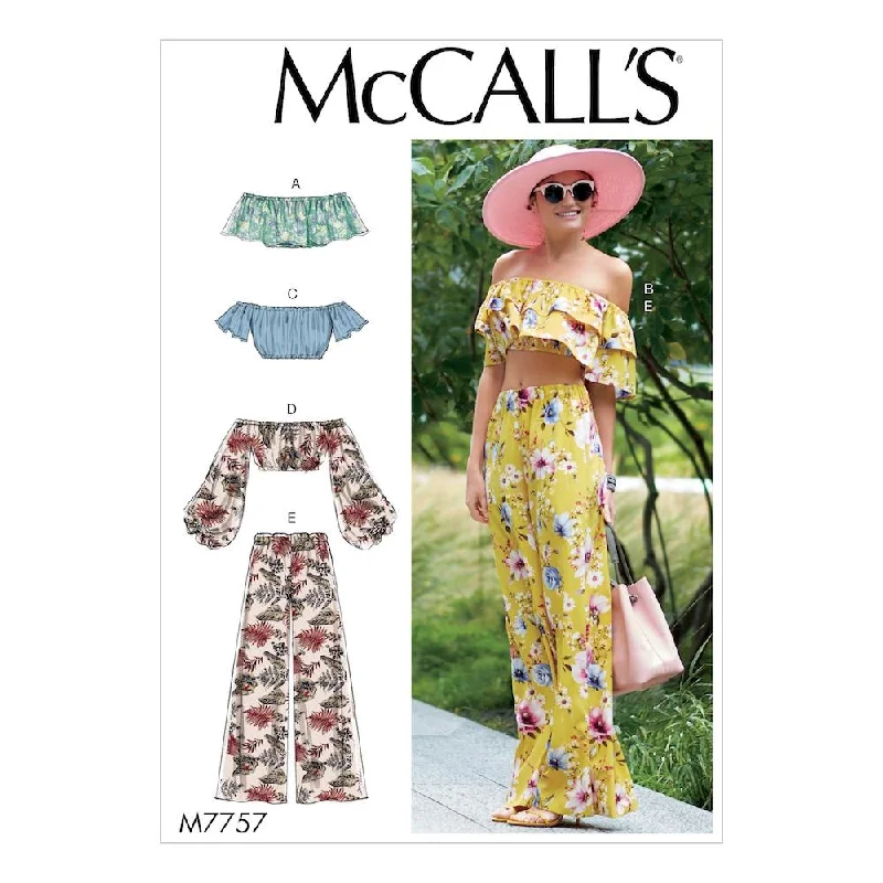 McCall's Pattern M7757 Misses' Tops and Pants Comfortable Wide-Leg Pants