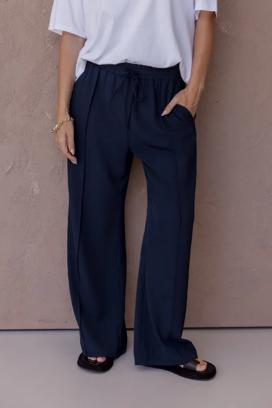 PENTAGON Pants Navy Comfy Zip-Up Pants