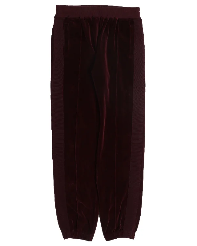 Burgundy FW15 Track Pants Formal Wide-Leg Pants
