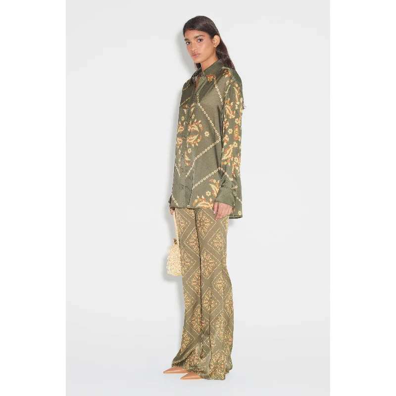 Hansen & Gretel Johnny Silk Pant - Sage Tile Fashionable Sporty Pants