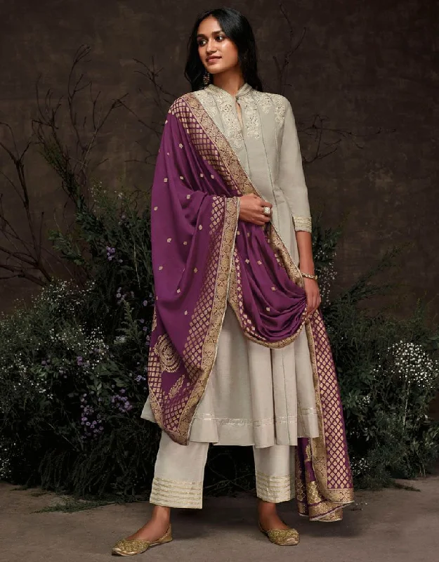 Grey Aaria Silk Pant Straight Trendy Velvet Pants