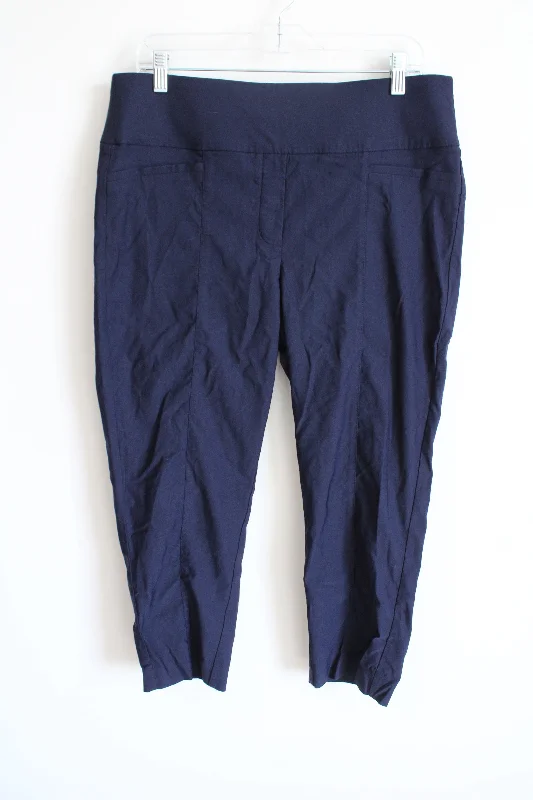 Apt. 9 Blue Brynn Stretchy Capri Pants | 16 Comfortable Pleated Pants