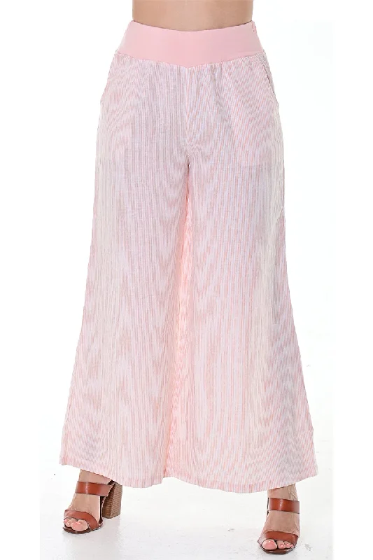 Azucar Ladies Extra Wide Leg 100% Linen Pants w/Pockets Elastic Waist Band and Stripes in (2) Colors-LLWP113S Comfortable Denim Leggings Azucar Ladies Extra Wide Leg 100% Linen Pants w/Pockets Elastic Waist Band and Stripes in (2) Colors-LLWP113S Comfortable Denim Leggings