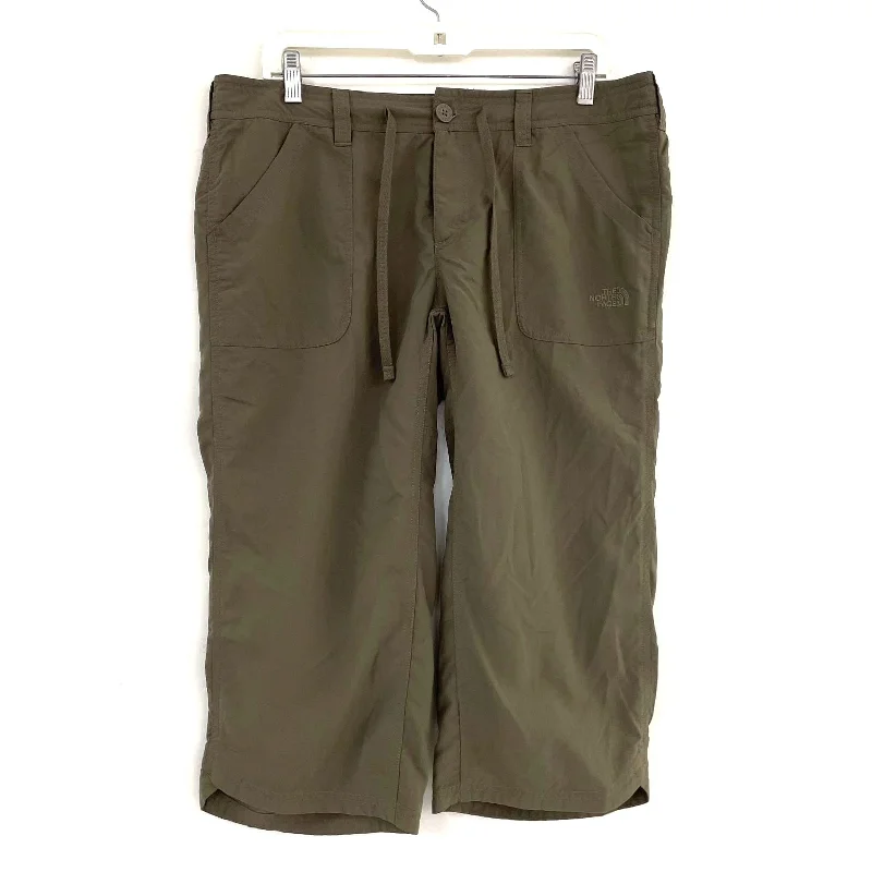 Wmns THE NORTH FACE Muted Brown Active Capri Pants Sz 12 Elegant Silk Pants