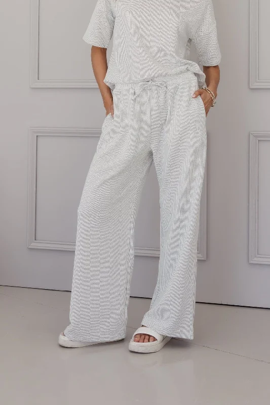 ORKA Pants White Elegant High-Waist Pants