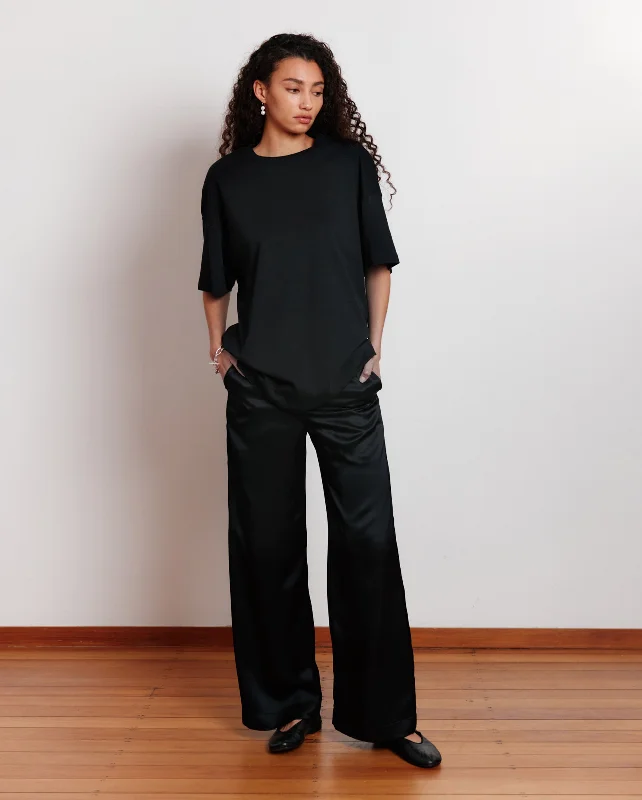 FUNDAMENTAL PANT / BLACK Soft Stretch Trousers
