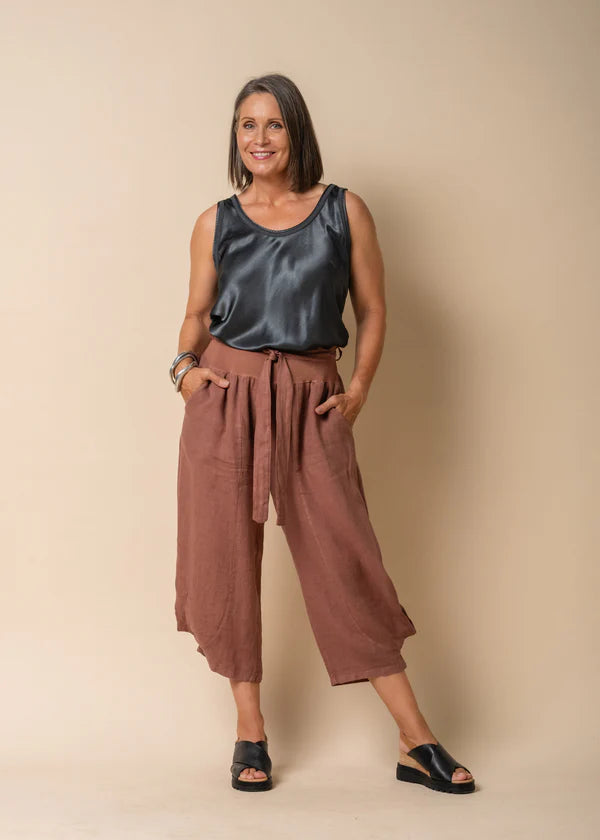 Addison Linen Pants - Nutmeg Casual Skinny Fit Pants