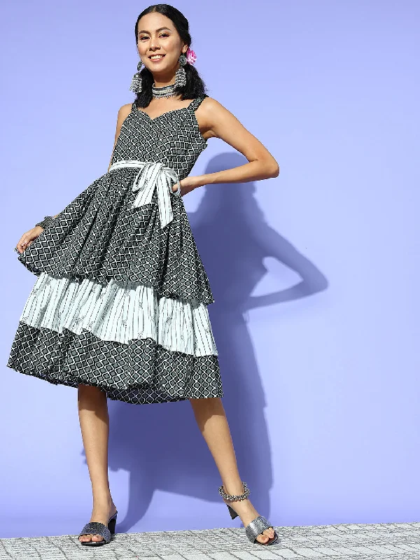Women Black Cotton Dress