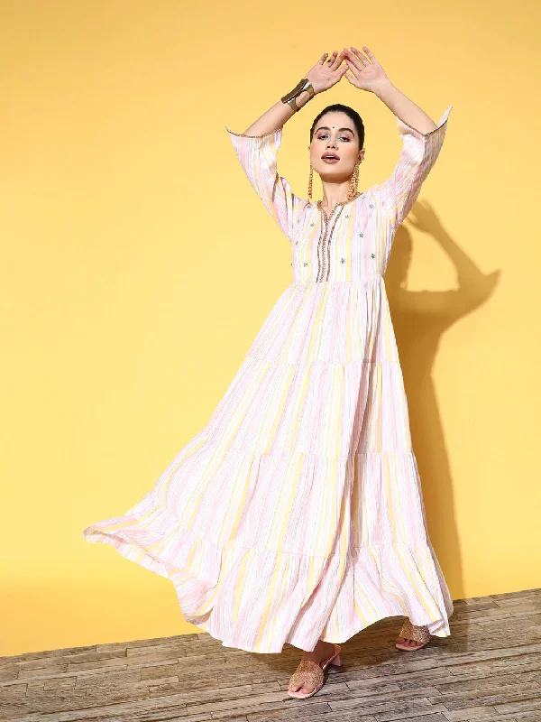 Women Multi Cotton Lurex Dress