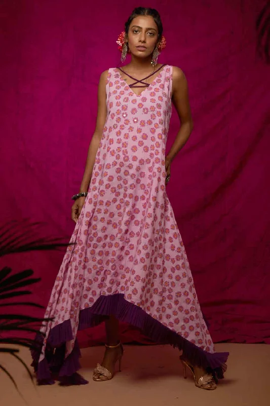 Block Printed Asymmetrical Dress