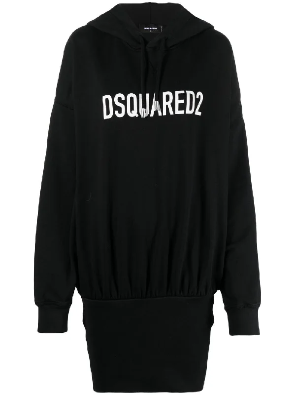 DSQUARED2 logo print hooded dress