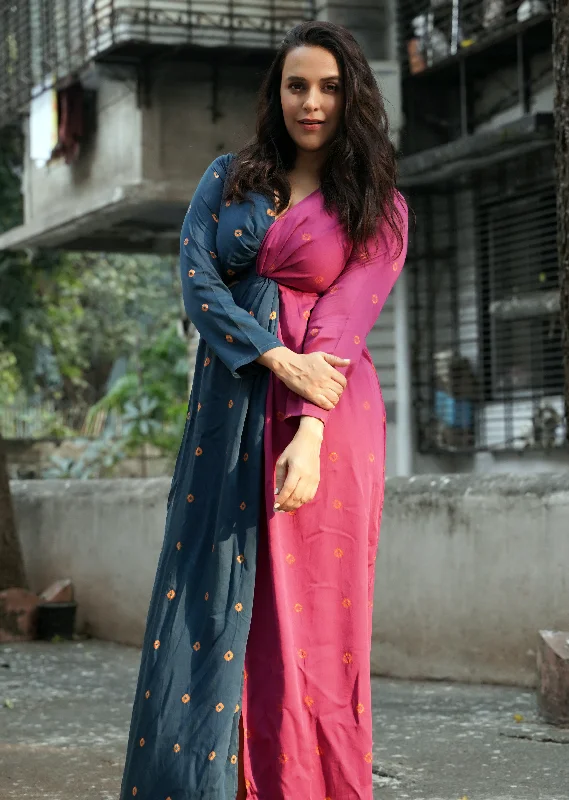 Fuchsia Knot dress as seen on Neha Dhupia