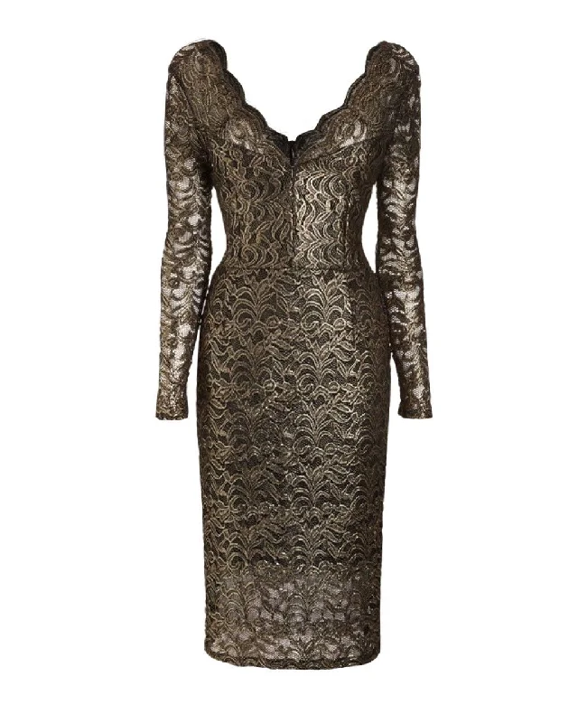 Next Womens Gold Lace Dress