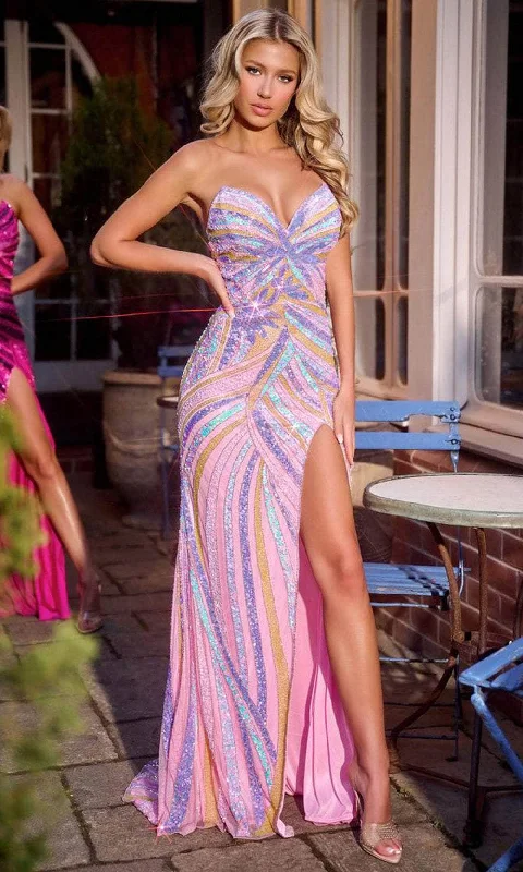 Portia and Scarlett PS24814 - Strapless Prom Gown with Slit