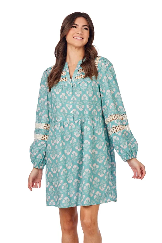 Sage Block Print Barlowe Dress by Mudpie