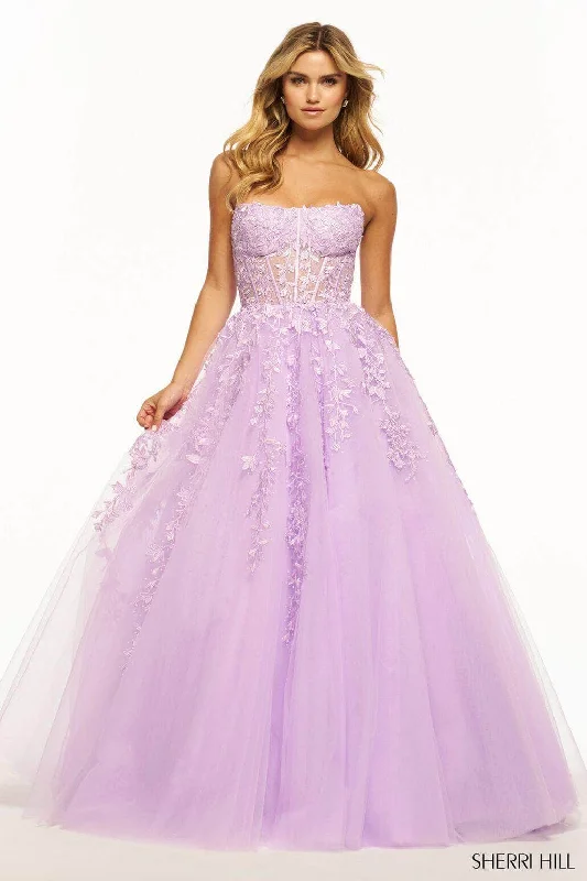 Sherri Hill 55993 - Scoop Illusion Corset Gown