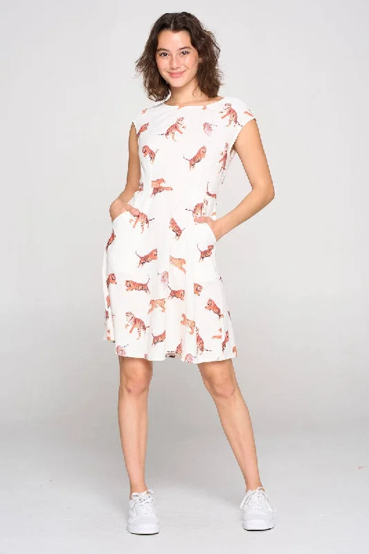 Tiger Print Dress with Pockets