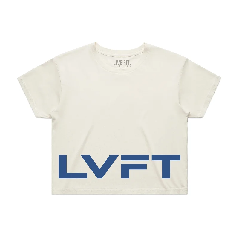 American Crop Tee - Ecru / Denim Modern Contemporary Chic