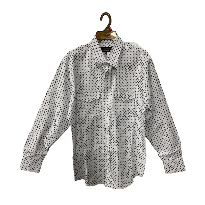 American West Men's Longhorn White Snap Button Down Western Shirt 213 Knit Fabric Woven Fabric Fleece Fabric American West Men's Longhorn White Snap Button Down Western Shirt 213 Knit Fabric Woven Fabric Fleece Fabric