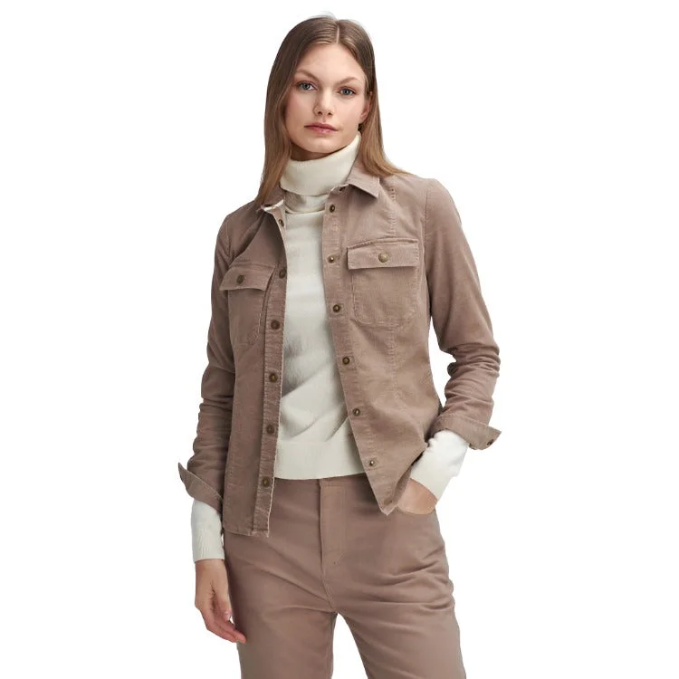 Barbour Ladies Willows Shirt - Sand Dune Solid Color Striped Floral