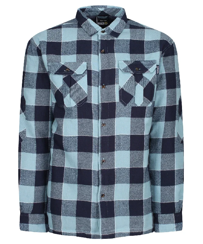 Blue - Shelford insulated check shirt Rayon Fabric Velvet Fabric Corduroy Fabric