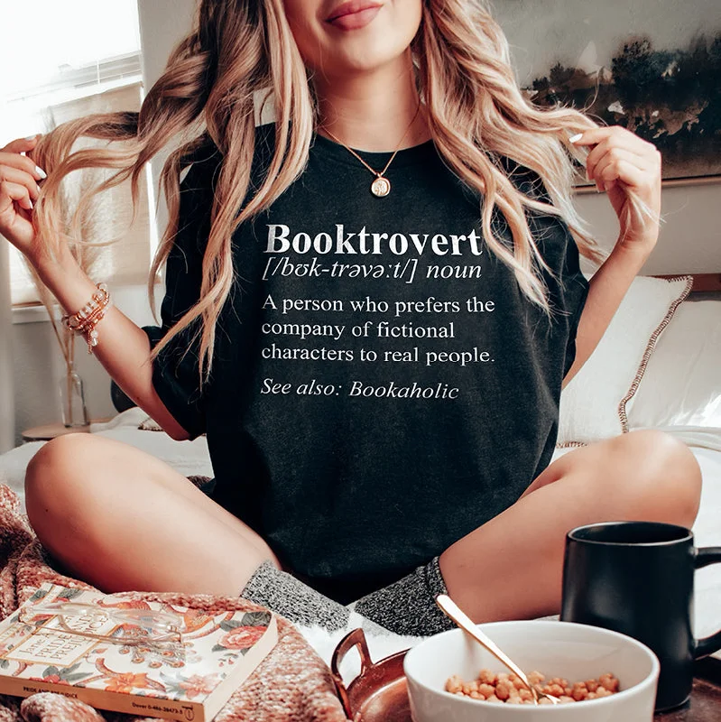 Booktrovert Lightweight Tee Hooded Caped Shawl Collar