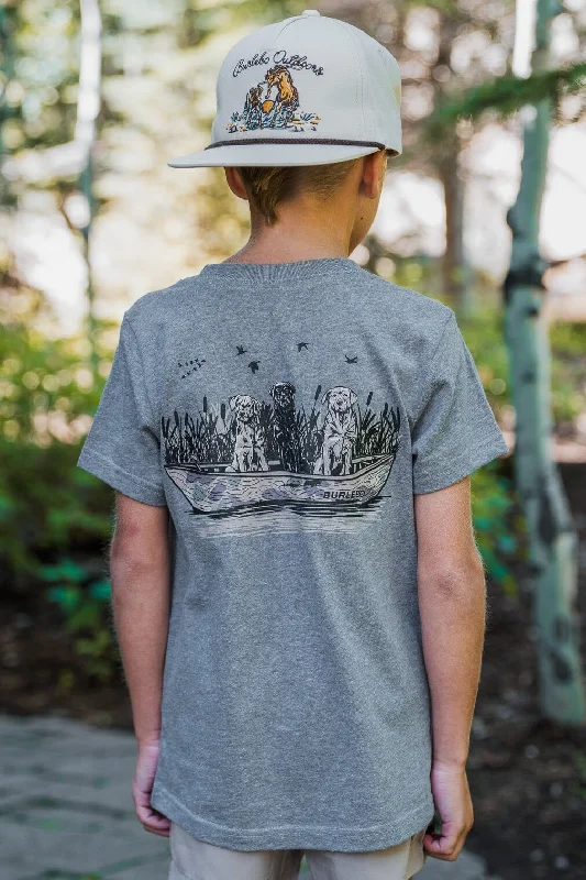 [Burlebo] Youth Dogs On Boat SS Tee Cozy Warm Stylish