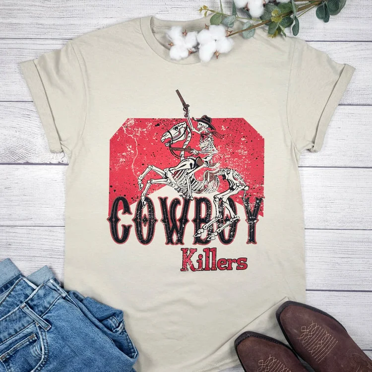 Cowboy Killers T-shirts Basic T-Shirt Crew Neck Short Sleeve