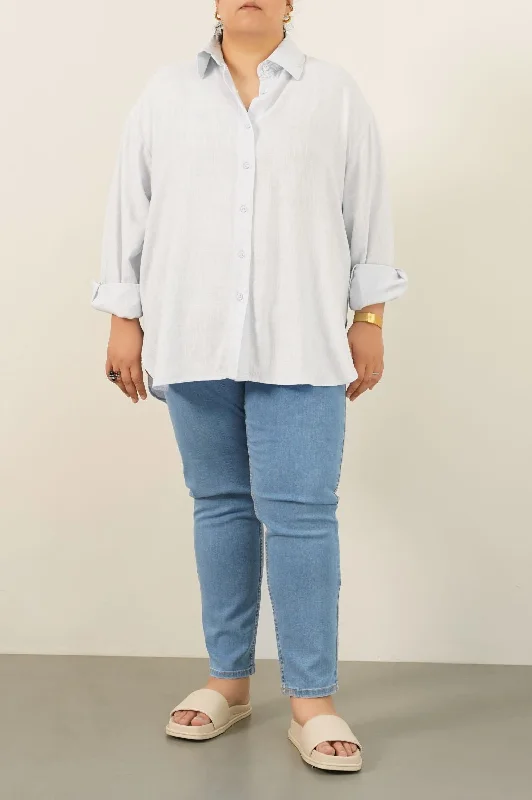 CURVE LINEN SHIRT Hooded Caped Shawl Collar