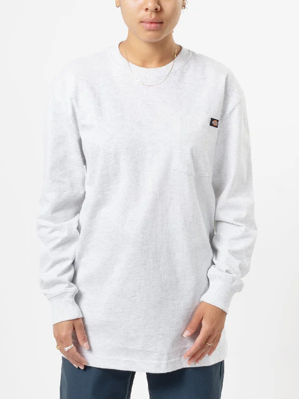 Heavyweight Pocket Long Sleeve T-Shirt Iron Safe Non-Iron Wrinkle Free