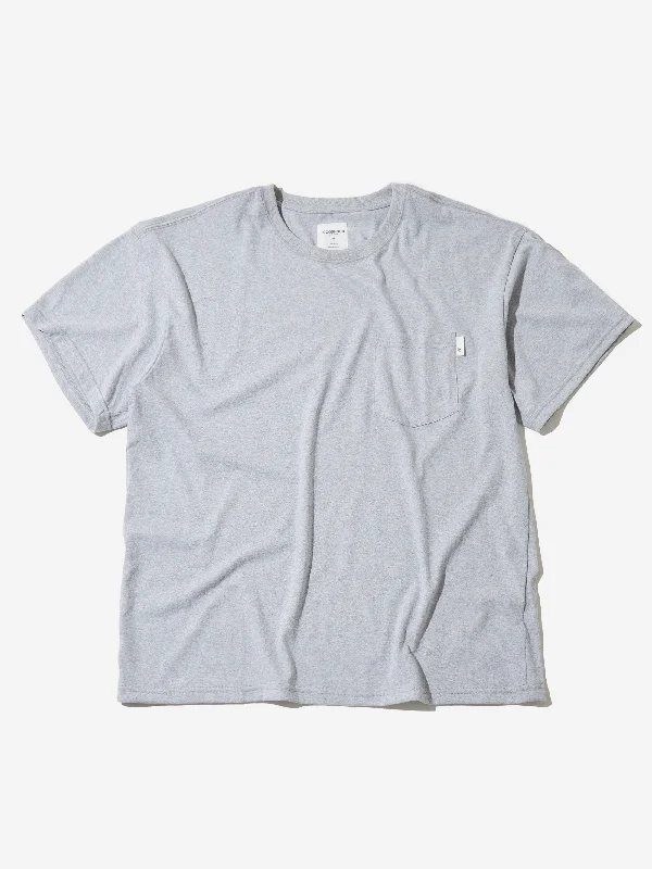 Goodhood Worldwide Basic Pocket T-Shirt - Grey Marl V-Neck T-Shirt Long Sleeve Cotton Goodhood Worldwide Basic Pocket T-Shirt - Grey Marl V-Neck T-Shirt Long Sleeve Cotton