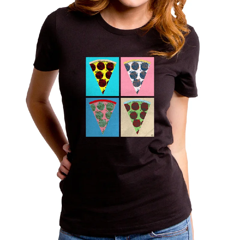 Pizza Art Women's T-Shirt Spandex Blend Rayon Blend Denim Blend