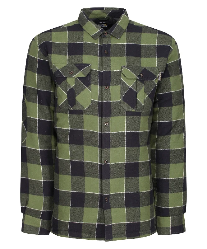 Green - Shelford insulated check shirt Handmade Hand-knitted Hand-woven