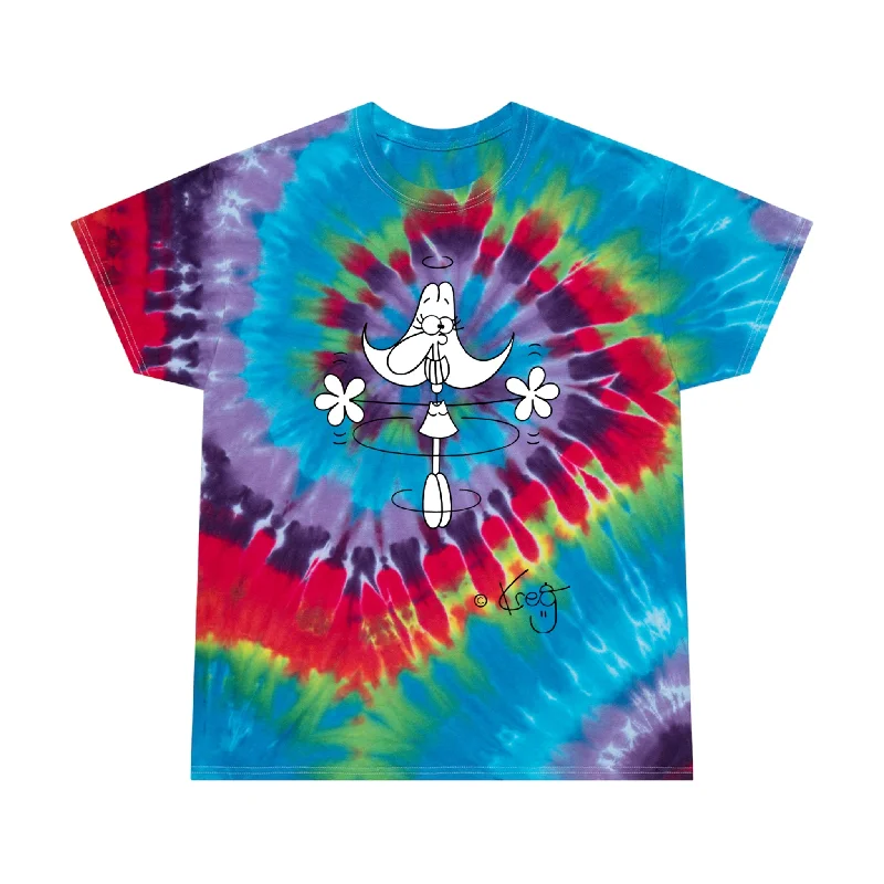 Happy Dancer,Tie-Dye Tee, Spiral Chenille Brocade Lace