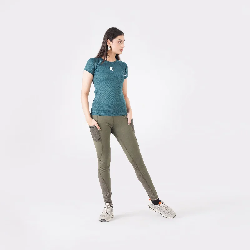 Knockout Mesh T Shirt Women- Green Knit Fabric Woven Fabric Fleece Fabric