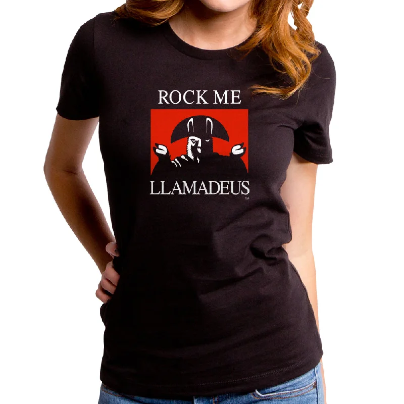 Llamadeus Women's T-Shirt Collared Crew Neck Turtle Neck