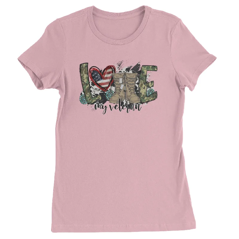 Love My Veteran Honor Veterans Day Womens T-shirt Terry Blend Velvet Blend Canvas Blend Love My Veteran Honor Veterans Day Womens T-shirt Terry Blend Velvet Blend Canvas Blend