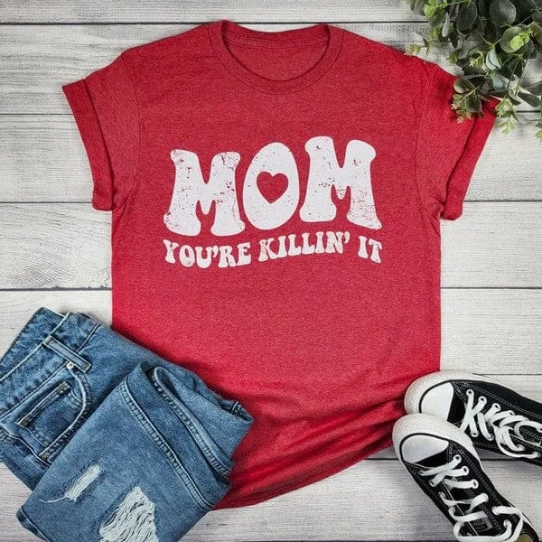Mom You're Killin' It T-Shirt Graphic T-Shirt Round Neck Polyester