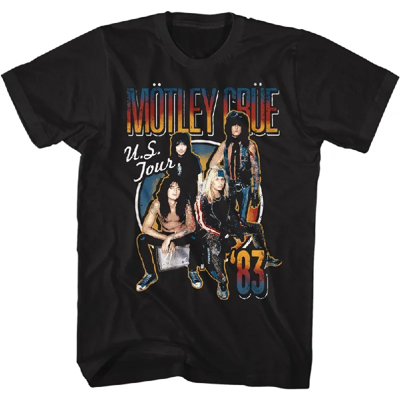 MOTLEY CRUE Eye-Catching T-Shirt, US Tour 83 Fitted T-Shirt Seamless Stretchy