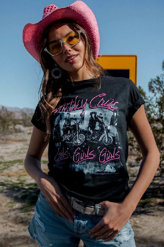 Motley Crue Girls Girls Girls Vintage Tee Mesh Canvas Denim