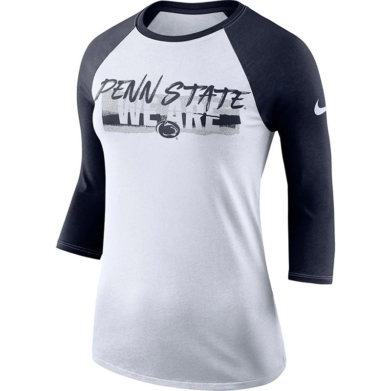 Nike Ladies Raglan 3/4 Sleeve T-Shirt Anti-Shrink Durable Soft