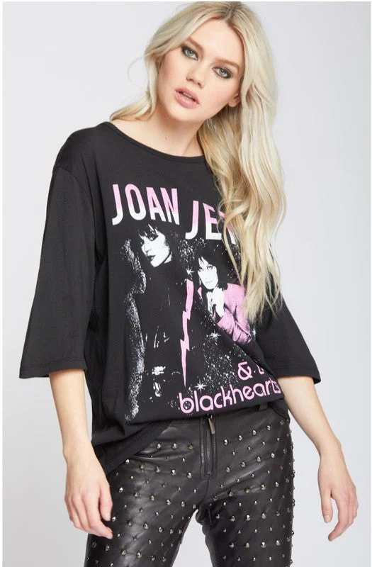 Joan Jett & The Blackhearts 3/4 Sleeve Tee Collared Crew Neck Turtle Neck