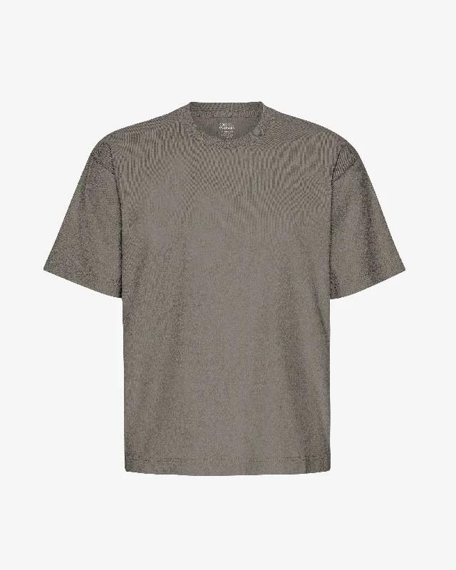 Oversized Organic T-Shirt - Misty Brown Chenille Blend Fleece Blend Nylon Blend