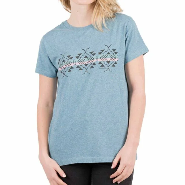 passenger ladies Buckthorn tee shirt  / blue Notch Collar Peter Pan Collar Cowl Neck