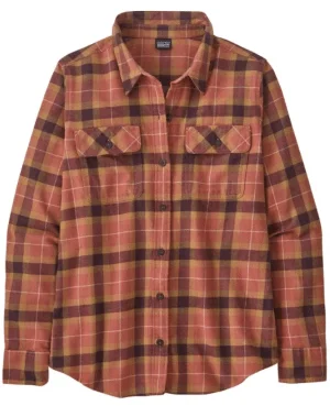 Patagonia Women's Long Sleeved Organic Cotton Midweight Fjord Flannel Shirt Spandex Blend Rayon Blend Denim Blend